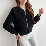 ツイードブルゾン ノーカラージャケット ブルゾン | COCOMOMO | 詳細画像21 