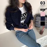 ネイビー | ツイードブルゾン ノーカラージャケット ブルゾン | COCOMOMO