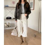 フェイクレザージャケット アウター ブルゾン | COCOMOMO | 詳細画像18 