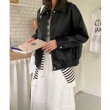 フェイクレザージャケット アウター ブルゾン | COCOMOMO | 詳細画像3 