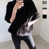 ブラック | ふわふわフェイクファーブルゾン ショートブルゾン ファーコート | COCOMOMO