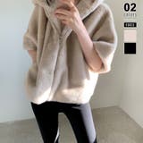 アイボリー | ふわふわフェイクファーブルゾン ショートブルゾン ファーコート | COCOMOMO