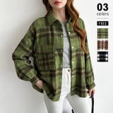 グリーン | チェックシャツ ネルシャツ オーバーサイズ | COCOMOMO