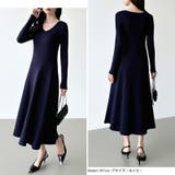 フレアニットワンピース フレアワンピース Vネックワンピース | COCOMOMO | 詳細画像7 