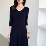 フレアニットワンピース フレアワンピース Vネックワンピース | COCOMOMO | 詳細画像8 