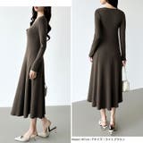 フレアニットワンピース フレアワンピース Vネックワンピース | COCOMOMO | 詳細画像16 