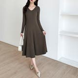 フレアニットワンピース フレアワンピース Vネックワンピース | COCOMOMO | 詳細画像19 