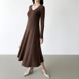 フレアニットワンピース フレアワンピース Vネックワンピース | COCOMOMO | 詳細画像30 