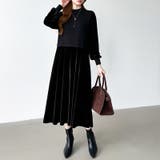 ベロアワンピース ドッキングワンピース オフィスカジュアル | COCOMOMO | 詳細画像11 