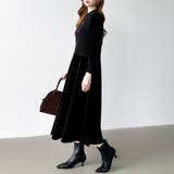 ベロアワンピース ドッキングワンピース オフィスカジュアル | COCOMOMO | 詳細画像12 