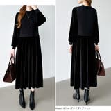 ベロアワンピース ドッキングワンピース オフィスカジュアル | COCOMOMO | 詳細画像16 