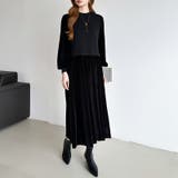 ベロアワンピース ドッキングワンピース オフィスカジュアル | COCOMOMO | 詳細画像19 