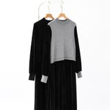 ベロアワンピース ドッキングワンピース オフィスカジュアル | COCOMOMO | 詳細画像20 