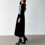 ベロアワンピース ドッキングワンピース オフィスカジュアル | COCOMOMO | 詳細画像8 