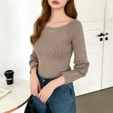 トレンドも兼ね備えたキレカジニット 袖ボタンニット リブニット | COCOMOMO | 詳細画像11