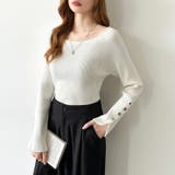 トレンドも兼ね備えたキレカジニット 袖ボタンニット リブニット | COCOMOMO | 詳細画像14