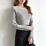 トレンドも兼ね備えたキレカジニット 袖ボタンニット リブニット | COCOMOMO | 詳細画像25