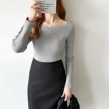 トレンドも兼ね備えたキレカジニット 袖ボタンニット リブニット | COCOMOMO | 詳細画像26