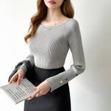 トレンドも兼ね備えたキレカジニット 袖ボタンニット リブニット | COCOMOMO | 詳細画像27