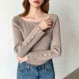 トレンドも兼ね備えたキレカジニット 袖ボタンニット リブニット | COCOMOMO | 詳細画像3