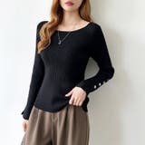 トレンドも兼ね備えたキレカジニット 袖ボタンニット リブニット | COCOMOMO | 詳細画像34