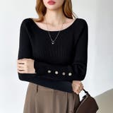 トレンドも兼ね備えたキレカジニット 袖ボタンニット リブニット | COCOMOMO | 詳細画像35