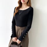 トレンドも兼ね備えたキレカジニット 袖ボタンニット リブニット | COCOMOMO | 詳細画像37