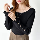 トレンドも兼ね備えたキレカジニット 袖ボタンニット リブニット | COCOMOMO | 詳細画像39