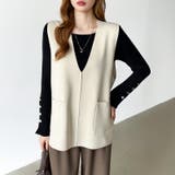 トレンドも兼ね備えたキレカジニット 袖ボタンニット リブニット | COCOMOMO | 詳細画像40