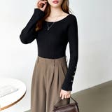 トレンドも兼ね備えたキレカジニット 袖ボタンニット リブニット | COCOMOMO | 詳細画像44