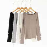 トレンドも兼ね備えたキレカジニット 袖ボタンニット リブニット | COCOMOMO | 詳細画像45