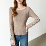 トレンドも兼ね備えたキレカジニット 袖ボタンニット リブニット | COCOMOMO | 詳細画像5