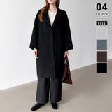 ブラック | 大人きれいめコート ウールコート ロングコート | COCOMOMO