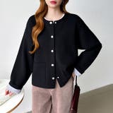 裏配色カーディガン 配色カーディガン ニットカーディガン | COCOMOMO | 詳細画像22 