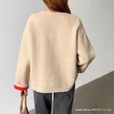 裏配色カーディガン 配色カーディガン ニットカーディガン | COCOMOMO | 詳細画像30 