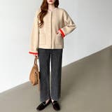 裏配色カーディガン 配色カーディガン ニットカーディガン | COCOMOMO | 詳細画像31 