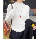 チラ見えレースで上品に。レースニット レイヤード風 ニット | COCOMOMO | 詳細画像2