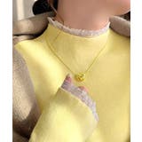 チラ見えレースで上品に。レースニット レイヤード風 ニット | COCOMOMO | 詳細画像7