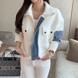 デニム切り替えブルゾン デニムドッキング ブルゾン | COCOMOMO | 詳細画像21