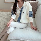 デニム切り替えブルゾン デニムドッキング ブルゾン | COCOMOMO | 詳細画像22