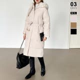 アイボリー | ファー付き中綿ロングコート ロングコート 中綿コート | COCOMOMO