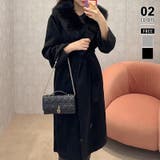 ブラック | ファー付きコート ロングコート ファーコート | COCOMOMO