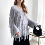 ふわふわフリンジシャギーニット シャギーニット フェザーニット | COCOMOMO | 詳細画像10 