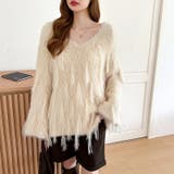 ふわふわフリンジシャギーニット シャギーニット フェザーニット | COCOMOMO | 詳細画像18 