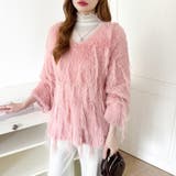 ふわふわフリンジシャギーニット シャギーニット フェザーニット | COCOMOMO | 詳細画像24 