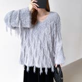 ふわふわフリンジシャギーニット シャギーニット フェザーニット | COCOMOMO | 詳細画像3 