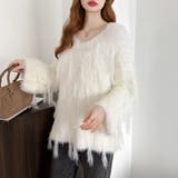 ふわふわフリンジシャギーニット シャギーニット フェザーニット | COCOMOMO | 詳細画像38 