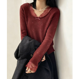 裏起毛ラメレースニット レースニット リブニット | COCOMOMO | 詳細画像7