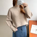 袖切り替えドロップショルダーニット オーバーサイズ ニットセーター | COCOMOMO | 詳細画像12