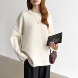 袖切り替えドロップショルダーニット オーバーサイズ ニットセーター | COCOMOMO | 詳細画像16